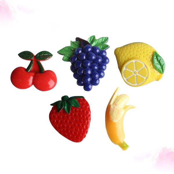 

fridge magnets 5pcs fruit shape refrigerator magnet sticker office resin strawberry cherry random pattern