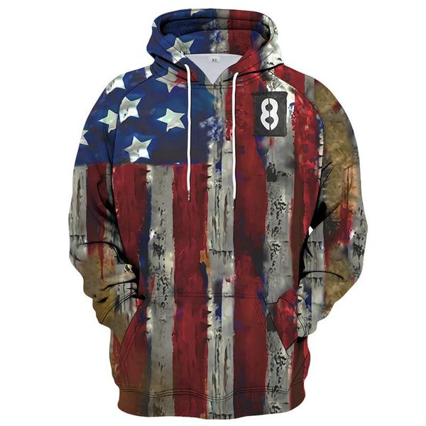 

men's hoodies & sweatshirts usa flag 3d print men/women striped stars america hooded tracksuits pullover men clothing 4xl, Black