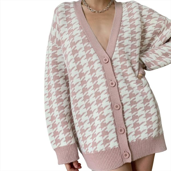 

fashion autumn spring womens women sweaters knitting shirt fall party casual holiday v neck weave rhombus warm clothes, White;black