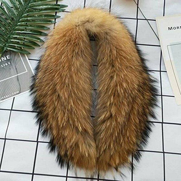 

scarves 43"real men raccoon fur collar women scarf natural brown neck warmer us stock, Blue;gray