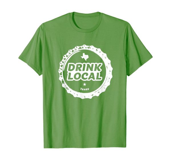 

drink local texas craft beer bottle cap t-shirt, White;black