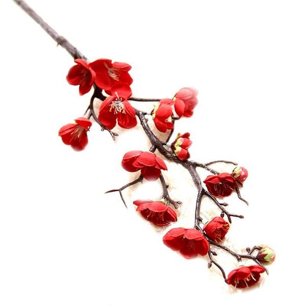 

decorative flowers & wreaths 1pcs artificial plum blossom60 cm long lifelike blossom flower bouquet branch silk tall fake arrangements for h