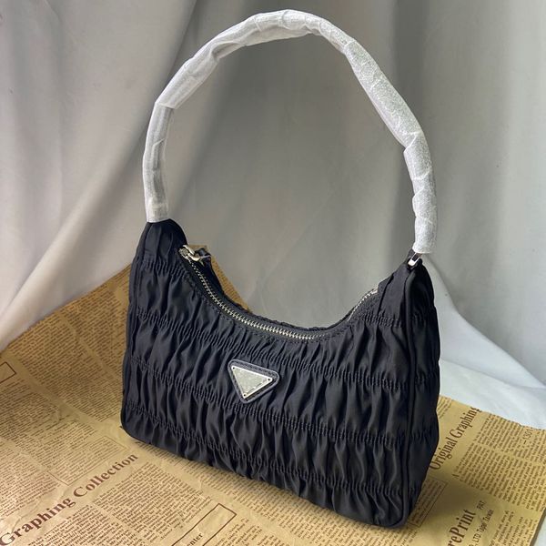 

luxury handbags new hobo pleated underarm inverted triangle nylon one shoulder hand bag