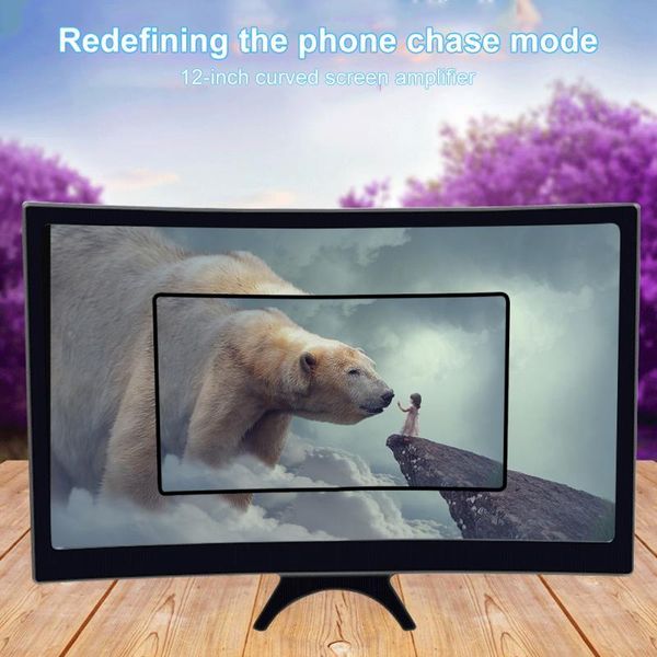 

cell phone mounts & holders 12 inch 3d mobile screen magnifier hd curved amplifying movie video foldable deskbracket holder