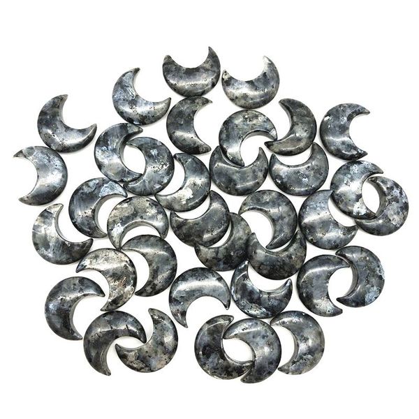 

decorative objects & figurines drop 1pc natural larvikite labradorite moon shaped gemstone healing crystal specimen polished stones