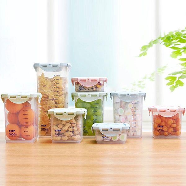 

storage bottles & jars seal tank grain dispenser box with scale refrigerator organizer noodle pasta containers fruit bottle