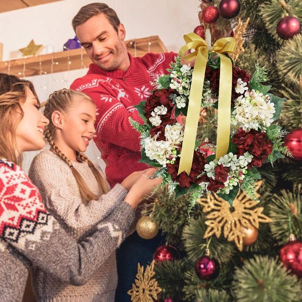 

christmas garland wreath artificial rattan home decor diy hanging weaved garlands year navidad decoracion decorative flowers & wreaths