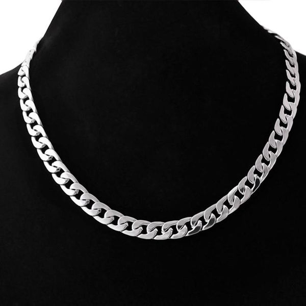 

chains punk stainless steel 50cm 6/7/10mm side chain necklace for woman man fashion charm jewelry gift, Silver