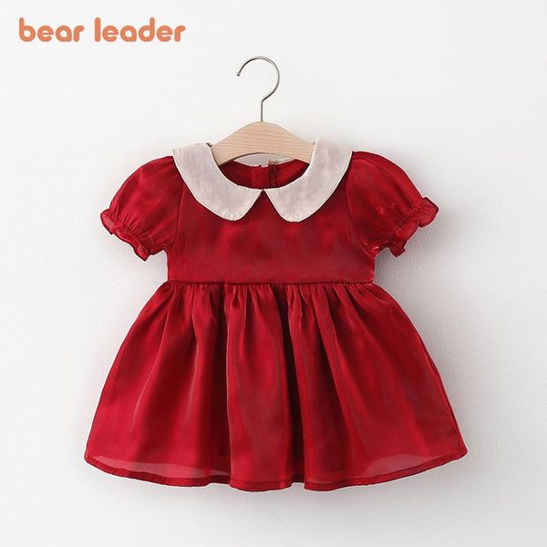 

girl's dresses bear leader born baby casual sweet dress infant wedding party toddler sashes bowtie clothes birthday princess vestidos, Red;yellow