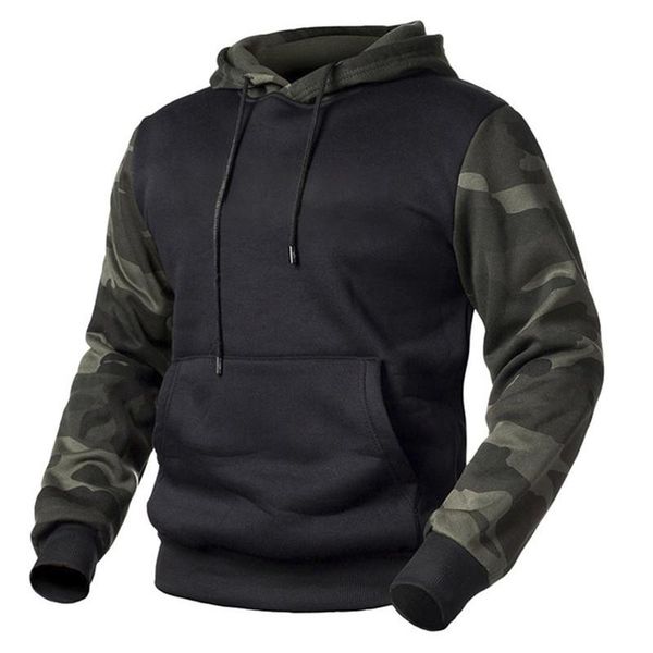 

men's hoodies & sweatshirts verde do exÃ©rcito dos homens camuflagem militar outono inverno com capuz camisolas masculino camo hip hop s, Black