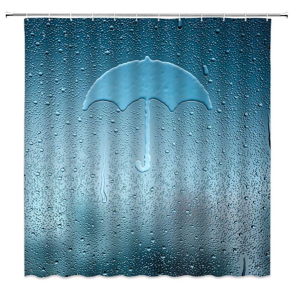 

umbrella shower curtain blue water drop rain glass umbrella pattern decorate bathroom shower curtain 70x70 inches with hook