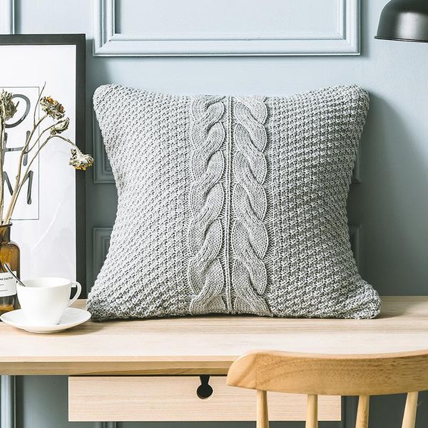 

nordic knit cushion cover pillowcase cable knitted throw pillows for home decoration 18*18 inch(45*45cm) decor 2021 cushion/decorative pillo
