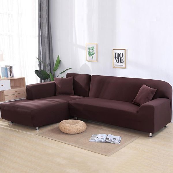 

chair covers 2pcs elastic l shaped sectional corner sofa spandex stretch slipcover solid color tight wrap cover for living room