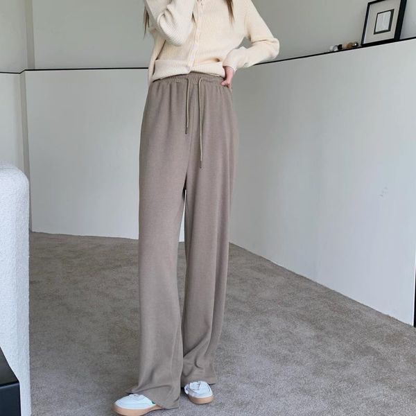 

women's pants & capris women casual drawstring elastic waist female 2021 autumn loose sweat trousers, Black;white