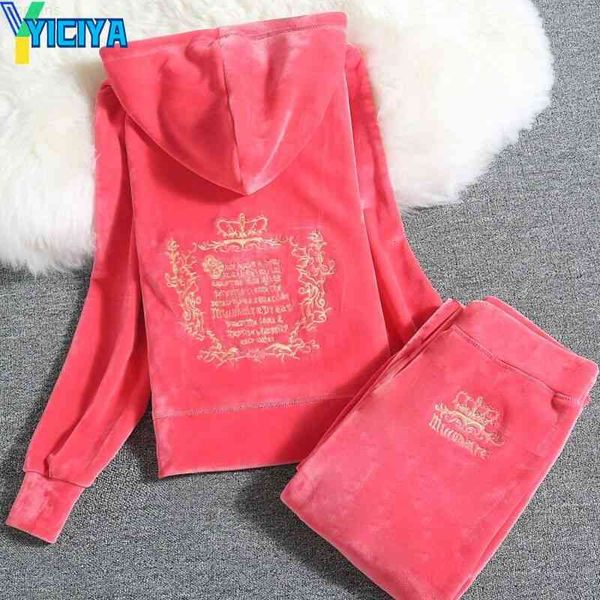 

luxury2021 sweatshirt and winter velours broek pak hoodies women rits strass flowers sets, Gray