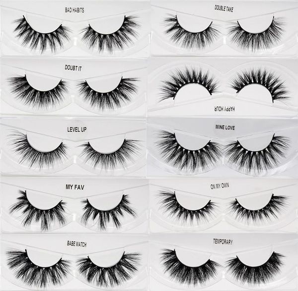 

2021 3d faux mink eyelashes natural long soft handmade cruelty-false eye lashes with tweezer lash brush set in pink bag