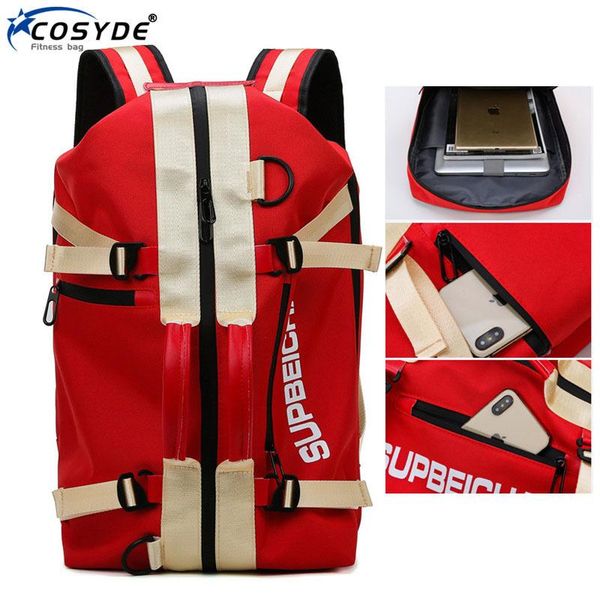

men sport gym bag women fitness backpack large waterproof multi-functional dry wet separation crossbody travel outdoor bags