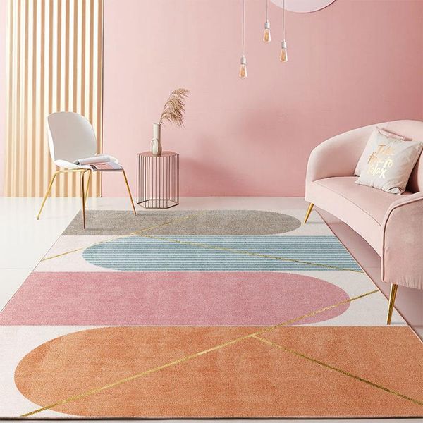

carpets living room coffee table 3d gold diamond velvet printing geometric abstract household carpet bedroom study floor mat