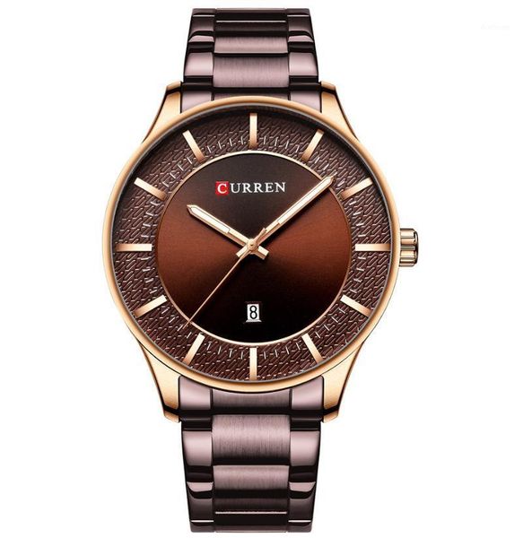 

wristwatches curren 8347 watches men fashion watch luxury stainless steel band reloj wristwatch business clock waterproof relogio masculino, Slivery;brown