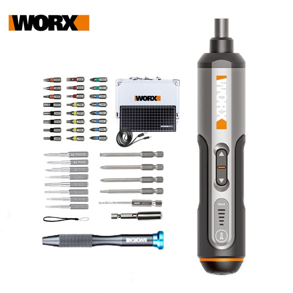 

worx 4v mini electrical screwdriver set wx240.5 cordless electric screwdrivers usb rechargeable handle with 40 bits set drill