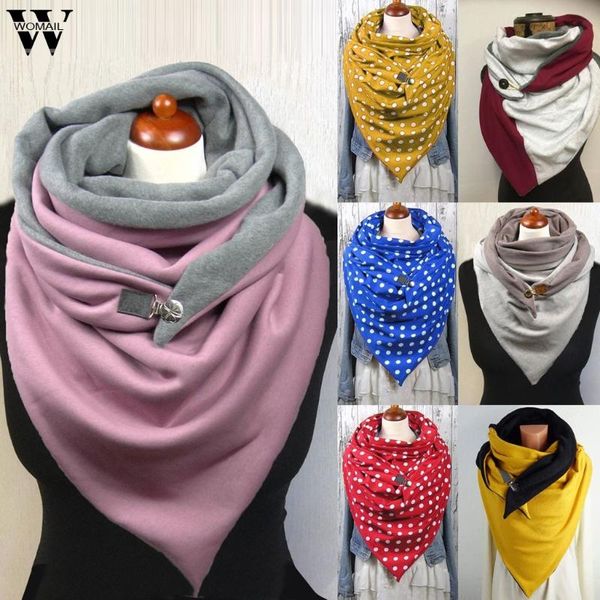 

scarves winter scarf women warm pink print button soft wrap casual shawls 2021 malaysia cotton thermal pashmina, Blue;gray