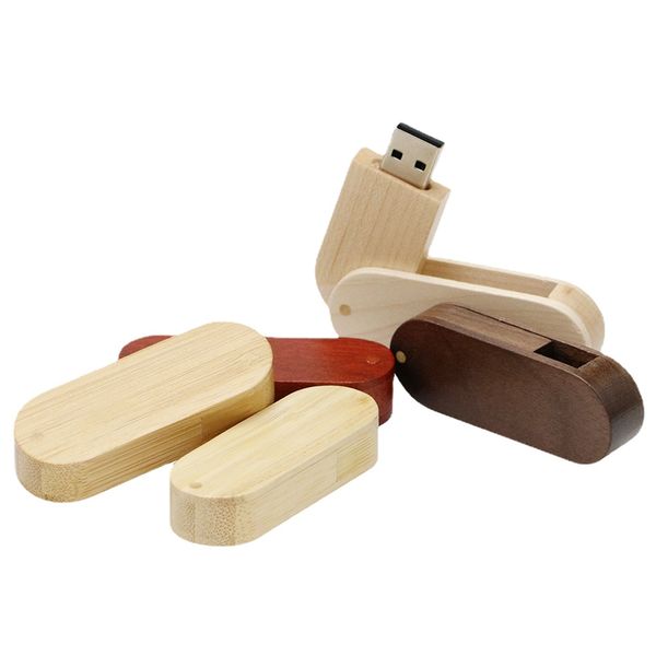 USB Flash Drives Saber Modelo Rotate Wood USB2.0 128GB Pen Drive Stick 8GB 16GB 32GB 64GB Memory Stick Pendrive