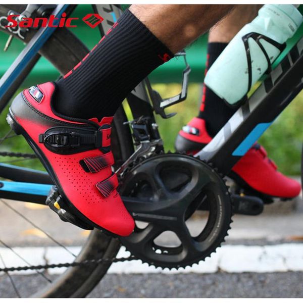 

cycling footwear santic-men and women non-slip wear-resistant road mountain bike shoes breathable entry-level lightweight, Black