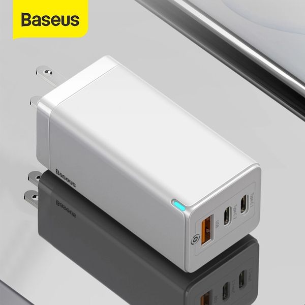 

baseus 65w gan charger usb fast charger qc 4.0 pd3.0 for iphone 12 11 samsung huawei xiaomi phone charger type c quick