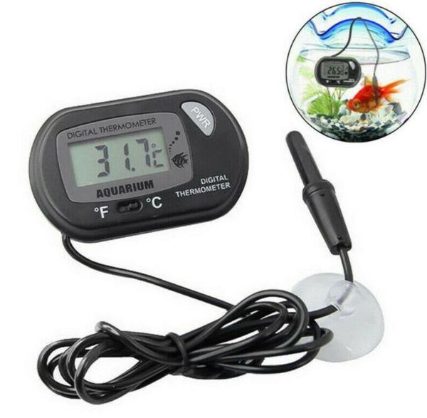 Fish Aquarium Thermometer Digital LCD Display Réptil Termômetros Termômetros Thermômetros de Sonda Frigorífico SN4071