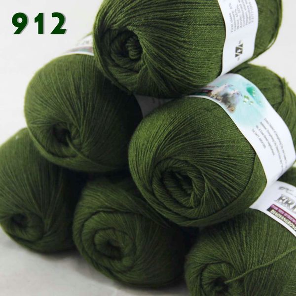 

lot 6 skeins lace soft acrylic wool 5% cashmere yarn hand knitting 238-912-6 olive green, Black;white