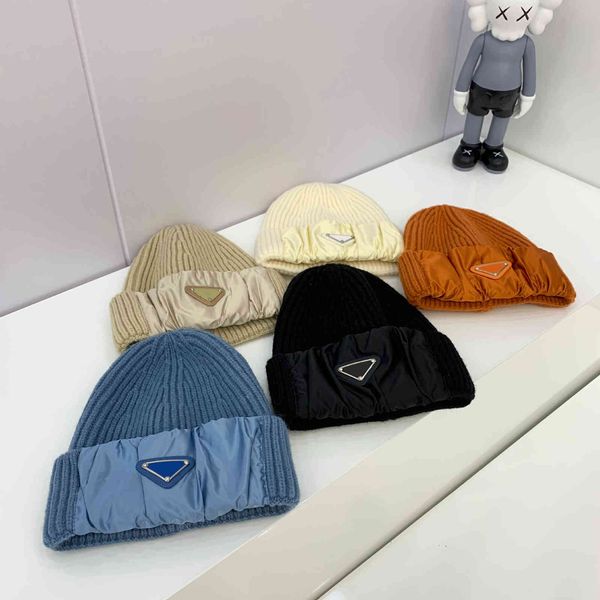 

new fashion warm outdoor leisure solid color men's and women's knitted hat, Blue;gray