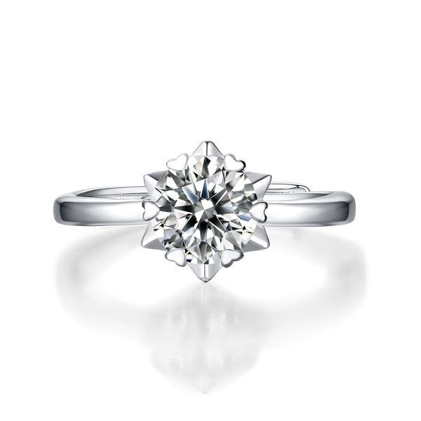 

wedding diamond rings 100% d color moissanite rings for women with certificate size, Slivery;golden