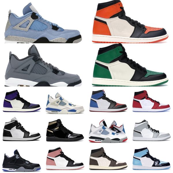 

2021 4s basketball shoes men women jumpman 1s high og hyper royal silver toe university blue black cat turbo green lucky mens sneakersc5ys2k