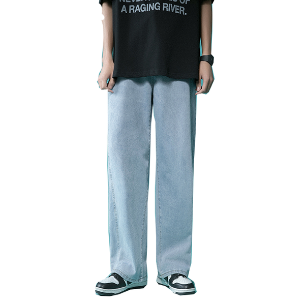 

men's pants 2jeans 2021 loose straight casual trousers, wide leg pants, mopping, Black