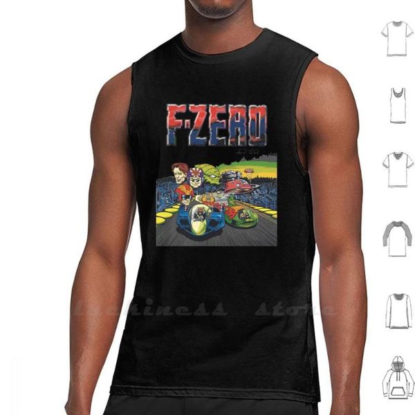 

men' tank f - zero ( japanese art ) cotton vest sleeveless snes, White;black
