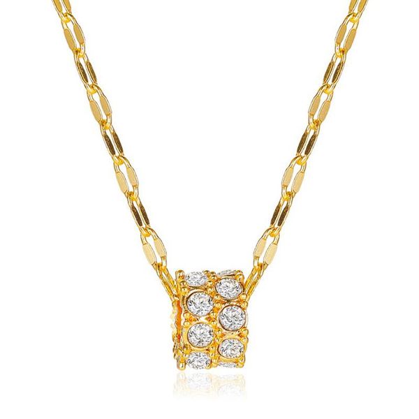 

pendant necklaces crystal circle necklace lady stylish clavicle chain jewelry exquisite banquet decor women birthday gift, Silver