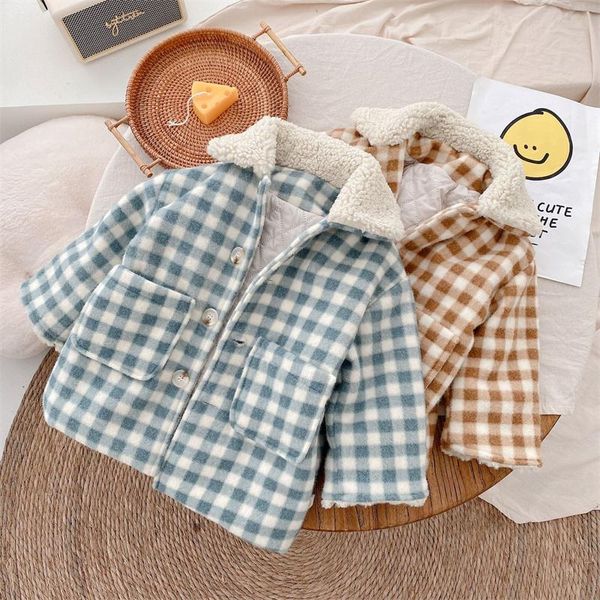 

jackets girls boys coat jacket plus velvet thicken 2021 vintage warm winter outerwear christmas gift cotton fleece kids children's clot, Blue;gray