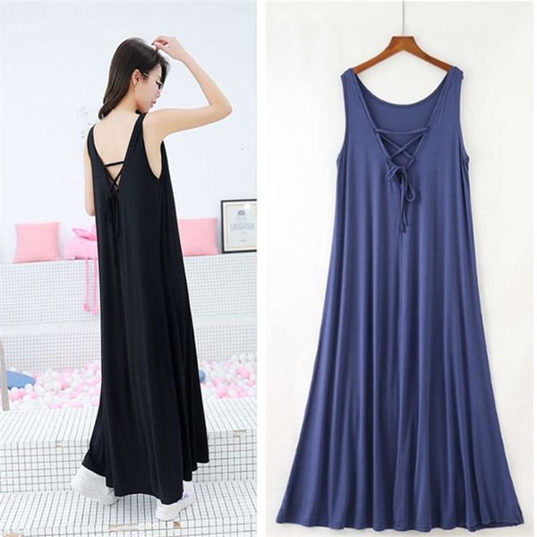 

women's tracksuits tracksuitsnet red summer solid color modal vest suspender beach skirt lace up open back dress 5p3e, Gray