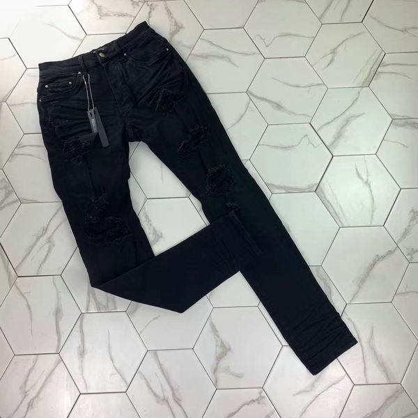 

hm332 men's distressed ripped skinny jeans fashion mens jeans slim motorcycle moto biker causal mens denim pants hip hop men jeans, Blue