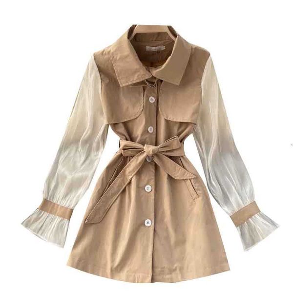 

women's blouses & shirts women patchwork dress spring autumn vintage lapel long sleeve mini dresses korean sweet wild fa j15f, White