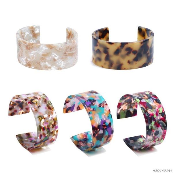 

bangle acrylic tortoise shell wide brown leopard print fashion jewelry wholesales, Black
