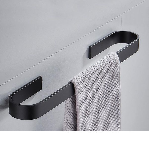 

towel racks nail solid space aluminum black bar single rack bathroom matte wall mounted holder 30/40/50/60 cm