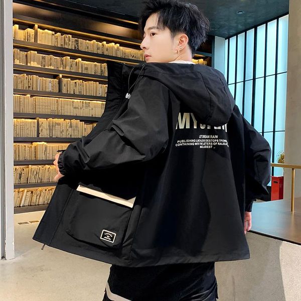 

men's jackets 2021 spring/autumn casual clothes man hooded jacket windbreaker streetwear coat for men style m-3xl, Black;brown