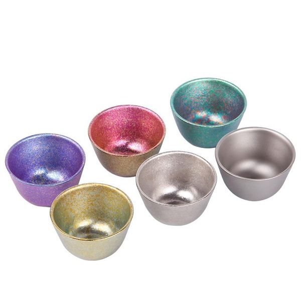 

cups & saucers outdoor pure titanium double-layer cup 40ml small tea tea-making sets leisure camping ice flower style ta8730
