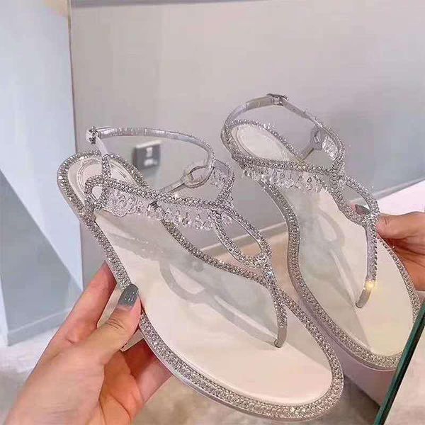 

flat beach sandals women clip toe sandalias mujer summer luxury shoes fringe crystal sandalia feminina zapatos de, Black