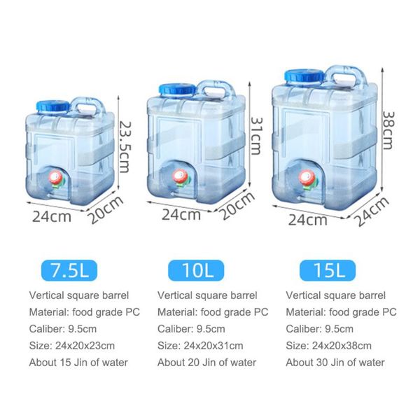 

hydration packs portable outdoor water bucket barrel 10cm camping picnic hiking car driving tank container with fauce easy to clean