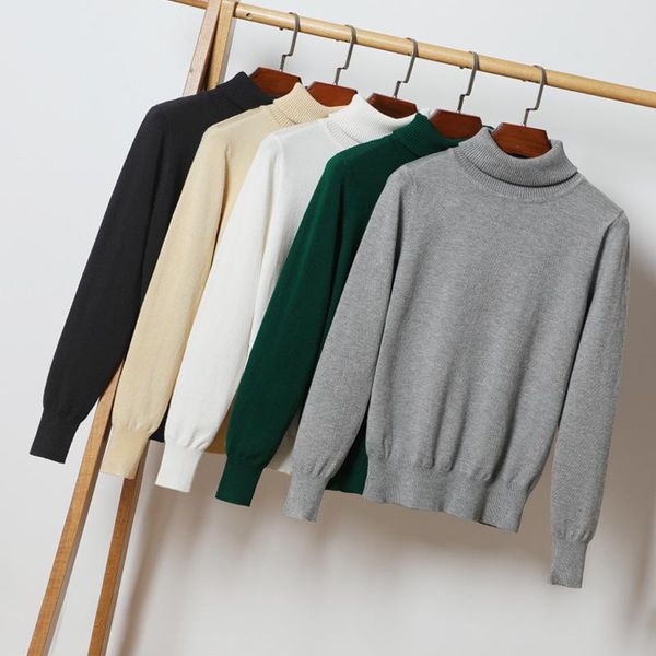 

women's sweaters long sleeve women knitted pullovers black white casual solid slim ladies turtleneck sweater female crochet coat, White;black