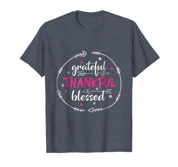 

grateful thankful blessed comfy fall t-shirt for autumn, White;black