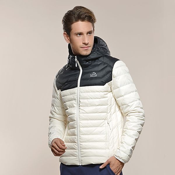 

oem & odm ultralight heated down et men with hood packable, Black