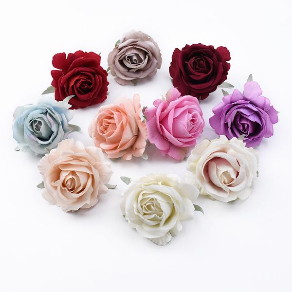 100 pezzi ghirlande decorative per matrimonio rose di seta testa fiori artificiali accessori da sposa all'ingrosso liquidazione decorazioni per la casa